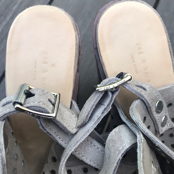 Rag & Bone Wyatt Perforated Suede Leather Sandals - Picture 4 of 9